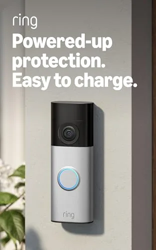 Ring Battery Doorbell 2K Plus mounted beside a front door