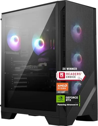 MSI Codex Z2 gaming desktop on a desk with the side panel showing