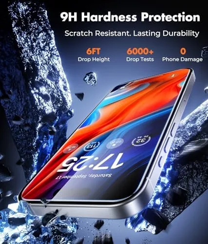 Close look at the UNBREAKcable 2-Pack Screen Protector for iPhone 16 Pro Max Tempered build quality