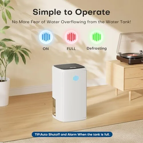 The Small Dehumidifier,38OZ,Energy Saving for Bedroom, Bathroom, Closet | 280 Sq.Ft in real use
