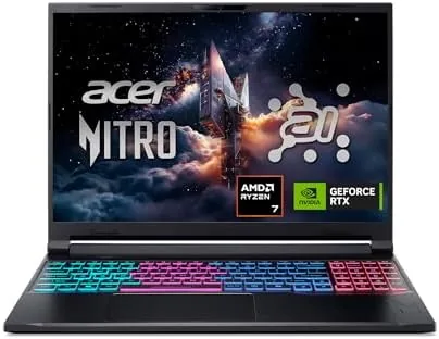 Acer Nitro V 16S gaming laptop open on a desk showing its design
