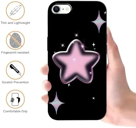 Another view of the 2 Pack Y2K Phone Case for iPhone 16e 6.1",Cute Pink