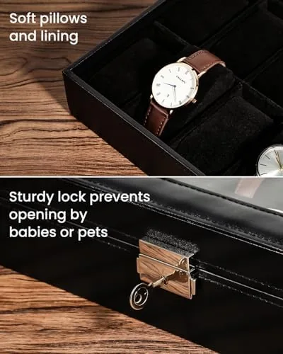 The Uten Watch Box 24 Slot, PU Leather Watch Display Case compared in context