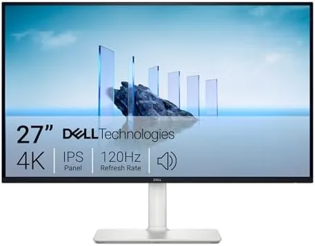 Front view of the Dell 27 S2725QS 4K monitor on its height adjustable stand