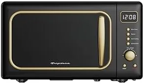 Frigidaire retro microwave in Black Gold on a kitchen counter