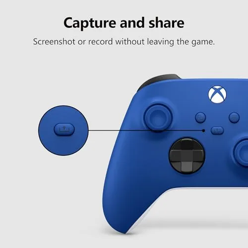 Xbox Shock Blue controller being held during a gaming session