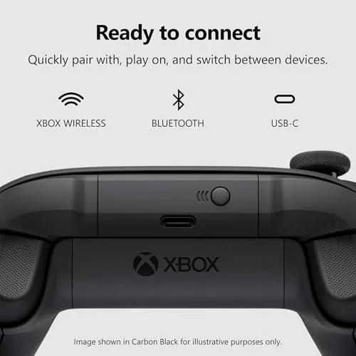 Xbox Shock Blue controller with the USB-C port visible
