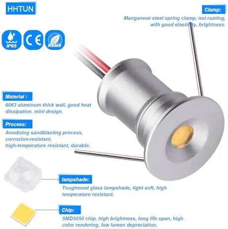 Testing the 902 120°LED mini Spotlight,DC12V 1W,80Ra,75lm,Small Size,Embedded Installation,Suitable for Cabinet Lighting over two weeks