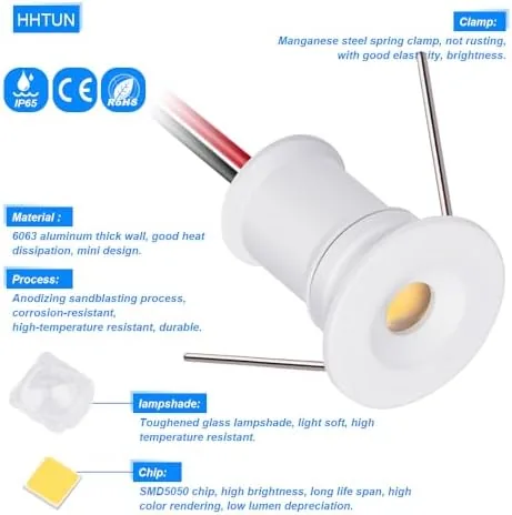 Testing the 902 120°LED mini Spotlight,DC12V 1W,80Ra,75lm,Small Size,Embedded Installation,Suitable for Cabinet Lighting over two weeks