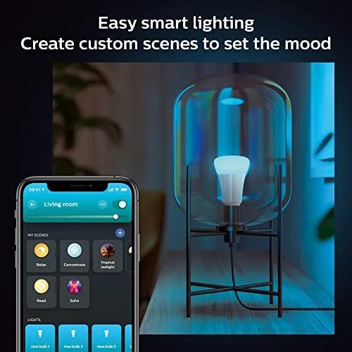 Another view of the Philips Hue A19 LED Smart Light Bulb 3-Pack -White and