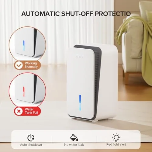 The Dehumidifier for Home, Quiet Portable Dehumidifier with Auto Shut Off compared in context