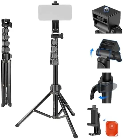 NEEWER Basic Phone Tripod for iPhone & Camera w/Remote & Phone Holder, 66" Metal Review: Tested and Rated