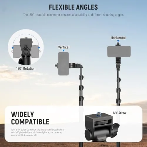 The NEEWER Basic Phone Tripod for iPhone & Camera w/Remote & in real use