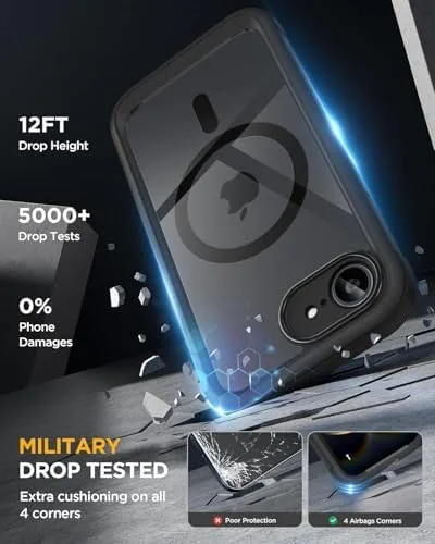 The cased iPhone after a corner drop test onto concrete