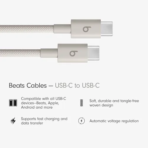 Close up of the braided weave and connector on the Beats cable