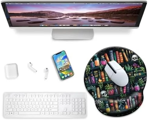 Close look at the Blusabaca Goth Mouse Pad with Wrist Rest Ergonomic Mousepad Wrist build quality
