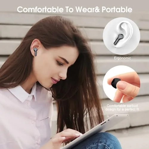 Earbuds charging in the case with the LED display lit