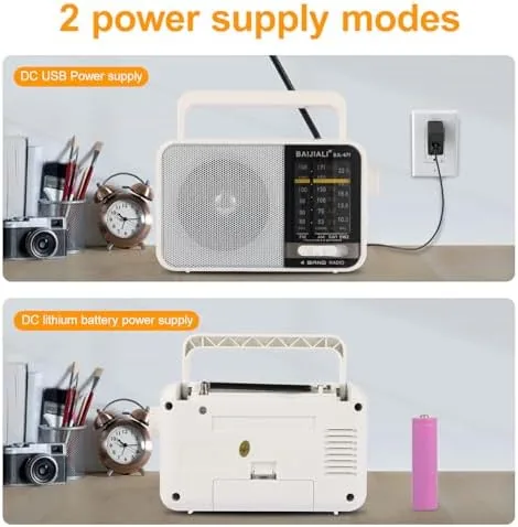 The BAIJIALI AM FM SW Portable Radio (Battery/USB) | Emergency Receiver in real use