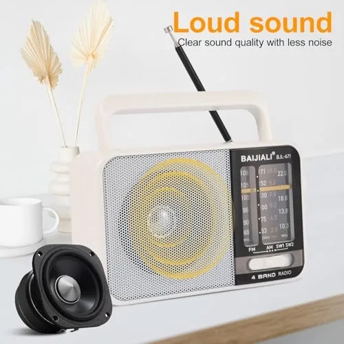 The BAIJIALI AM FM SW Portable Radio (Battery/USB) | Emergency Receiver compared in context