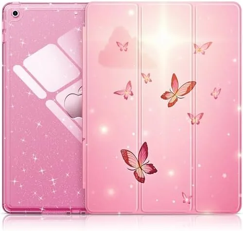 Overview of the INFILAND Case for iPad 9th/8th/7th Generation 10.2 inch (Pink Flutter)