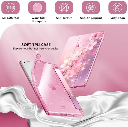 The INFILAND Case for iPad 9th/8th/7th Generation 10.2 inch (Blossom Pink in real use