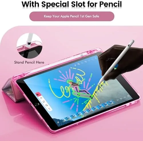 Another view of the INFILAND Case for iPad 9th/8th/7th Generation 10.2 inch (Blossom Pink