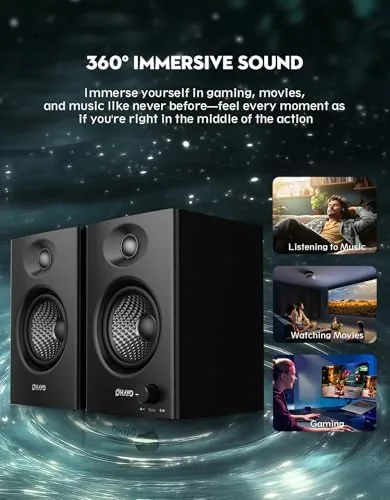 The OHAYO 60W Computer Speakers for Music and Gaming, Active Bluetooth in real use