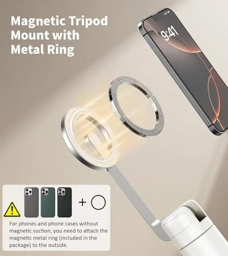 Close look at the TONEOF 68" Magnetic Aluminum Phone Tripod Selfie Stick for iPhone build quality