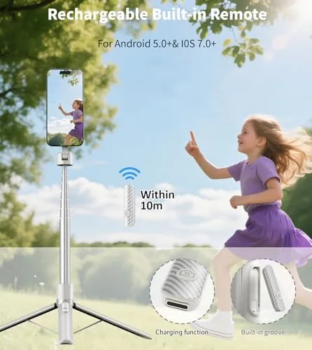 The TONEOF 68" Magnetic Aluminum Phone Tripod Selfie Stick for iPhone compared in context
