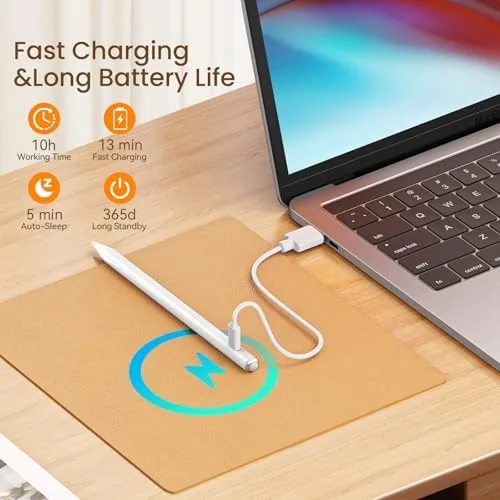 Close look at the Hastraith Stylus Pen for iPad 2018-2026,13Min Fast Charge Apple iPad build quality
