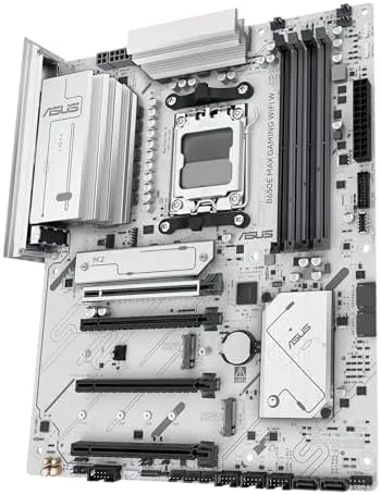 M.2 slots and chipset heat sink on the ASUS B650E MAX