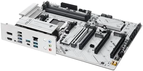 ASUS B650E MAX installed in a white PC case