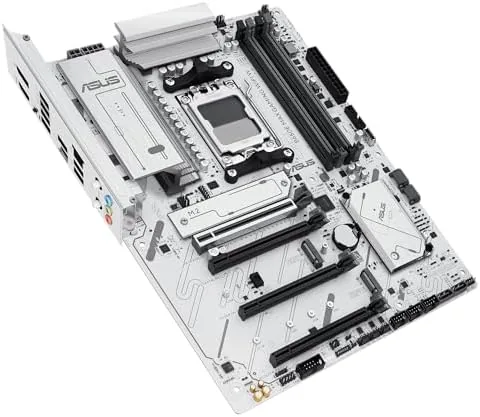 Close up of the chipset heat sink and white PCB texture