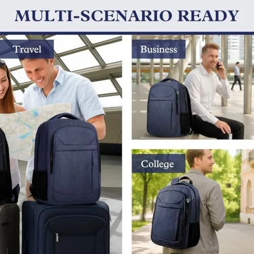The 17" Travel Laptop Backpack, Airline Approved Computer Bag, Blue | compared in context