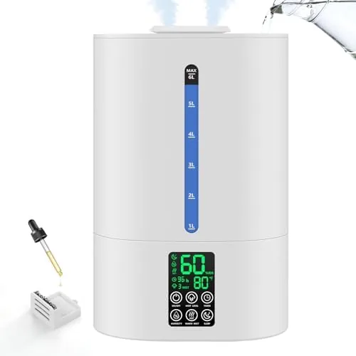 Coolfiqu 6L Warm & Cool Mist Humidifiers for Bedroom,Large Room,Plants | Quiet Top Fill Review: Tested and Rated
