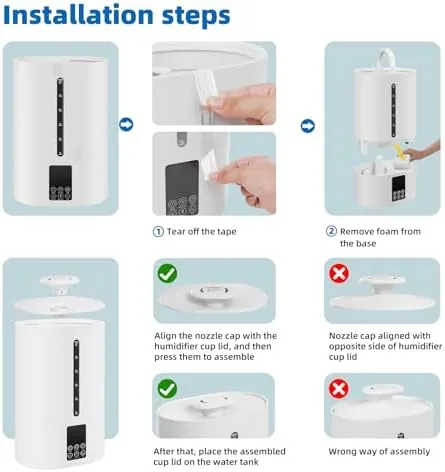 Close look at the Coolfiqu 6L Warm & Cool Mist Humidifiers for Bedroom,Large Room,Plants build quality