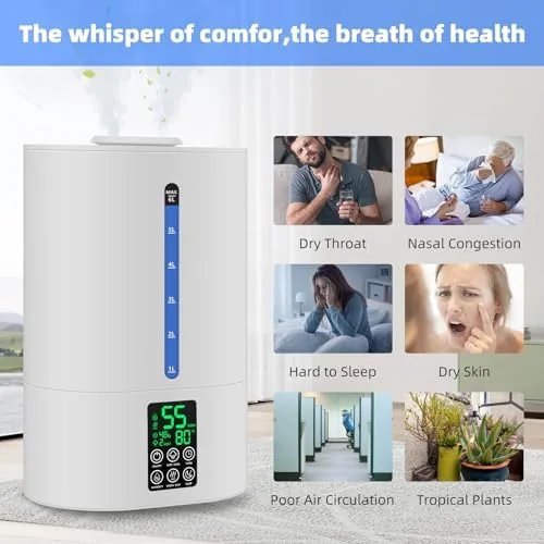 Another view of the Coolfiqu 6L Warm & Cool Mist Humidifiers for Bedroom,Large Room,Plants