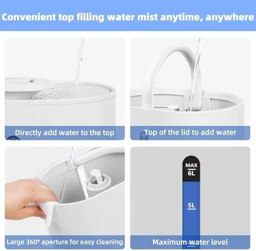 The Coolfiqu 6L Warm & Cool Mist Humidifiers for Bedroom,Large Room,Plants compared in context