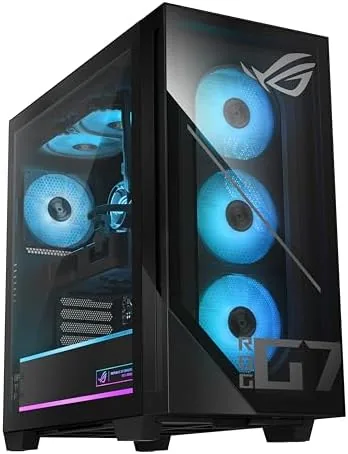 The interior of the ROG G700 showing the CPU cooler, RTX 5070, and tidy cable routing
