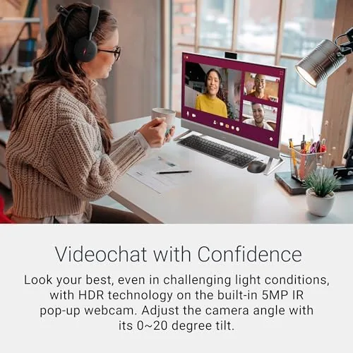 Video call running on the Dell 27 inch all-in-one webcam