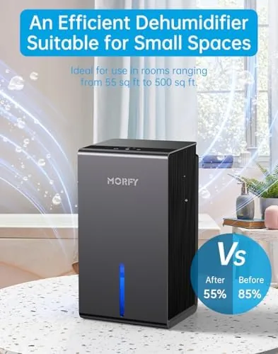 The MORFY Dehumidifier, Small Dehumidifier for Bedroom Bathroom RV with Auto in real use