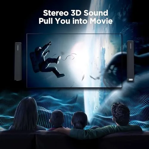 Detail shot of the Sound Bar for Smart TV,90W Soundbar with Bluetooth/ARC/Optical/AUX Connect, Auto features