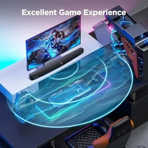 The Sound Bar for Smart TV,90W Soundbar with Bluetooth/ARC/Optical/AUX Connect, Auto in real use