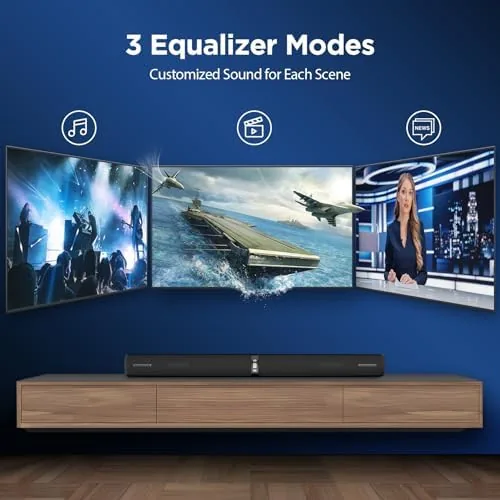 Another view of the Sound Bar for Smart TV,90W Soundbar with Bluetooth/ARC/Optical/AUX Connect, Auto