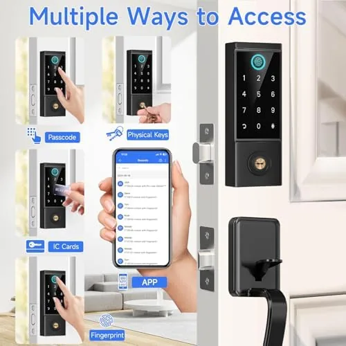 Close look at the BEBASIA Heavy Duty Fingerprint Smart Door Lock for Front Door build quality