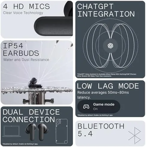 Another view of the CMF Buds 2a Wireless Earbuds Active Noise Cancelling 42dB Hybrid