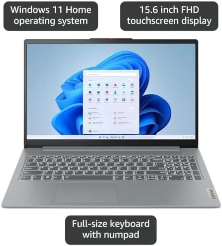 Touchscreen in use for scrolling a document on the IdeaPad Slim 3