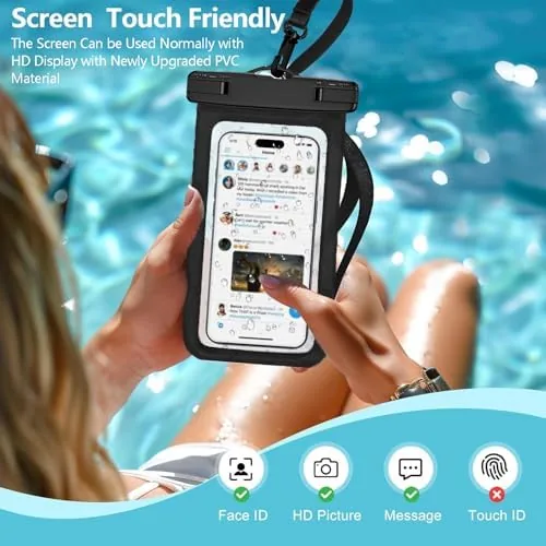 Another view of the Waterproof Phone Pouch -2 Pack, IPX8 Universal Waterproof Case Dry