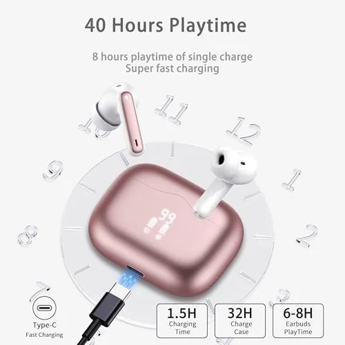 Another view of the Wireless Earbuds, Bluetooth 5.4 Headphones in Ear with 4 ENC