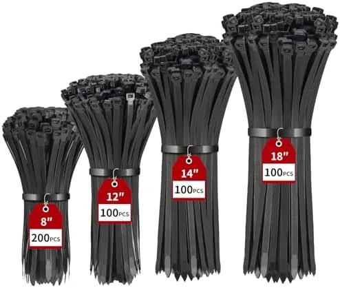 BethTie 500 Pack Black Zip Ties Heavy Duty Assorted Sizes, 8+12+14+18 Inch Cable Ties Review: Tested and Rated